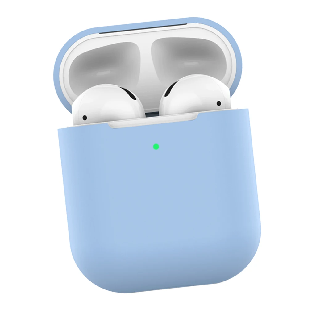 Sky Blue Силиконовый чехол s Чехол для Airpods 1 2 защитный чехол для наушников чехол для Apple Airpods Air pod 1 2 чехол противоударный чехол - Цвет: Sky Blue