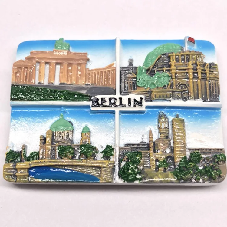 Berlin 2 Наклейки на холодильник зарубежные швейцарские туристические аттракционы сувениры трехмерные наклейки из смолы подарки на день рождения холодильник - Цвет: Berlin 2