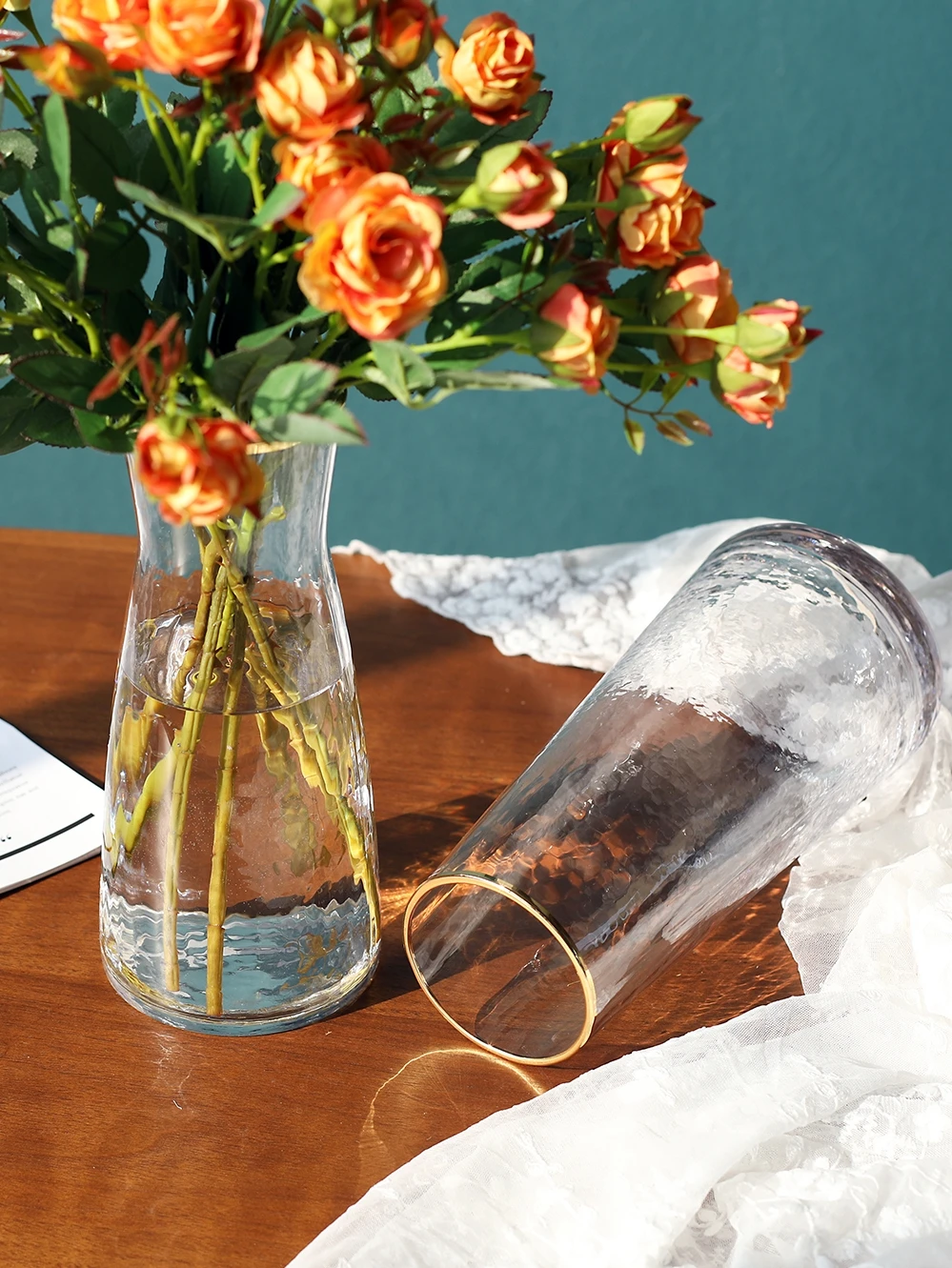 Креативная стеклянная ваза с узором молотка Террариум гидропонные системы цветы