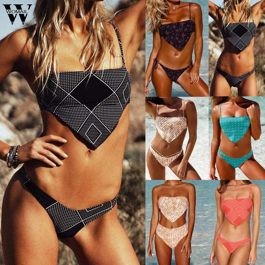 Набор бикини 2020 этнический стиль шарф воротник лента для живота на бретелях