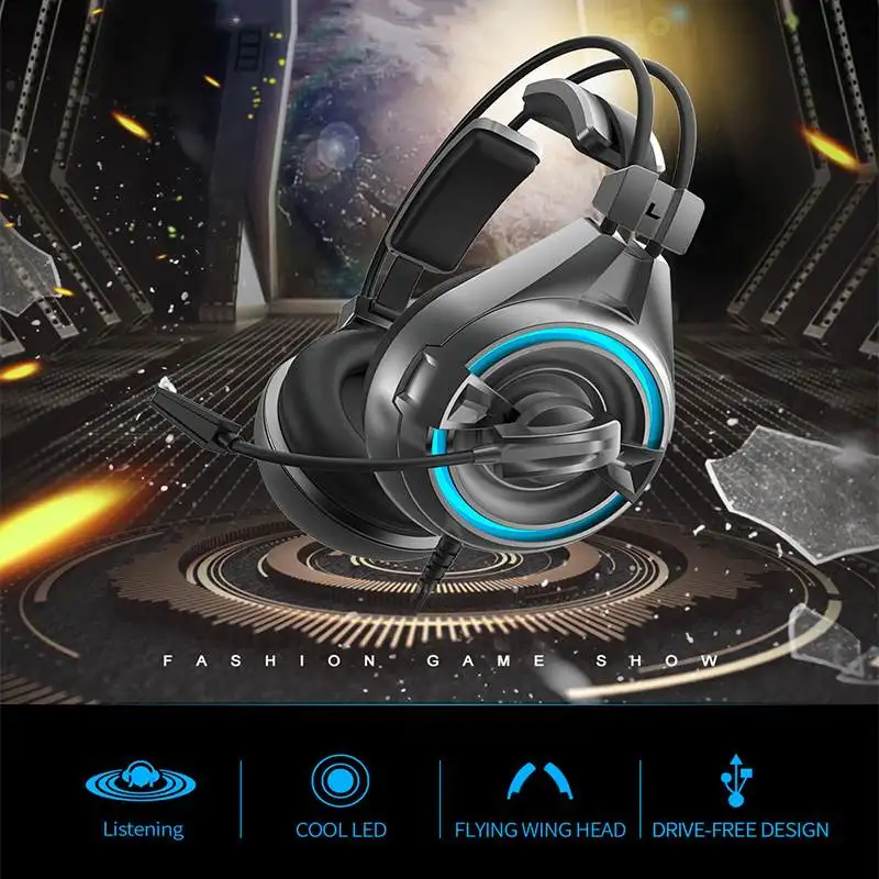 SOMiC A6 игровые usb наушники с шумоподавлением игровая гарнитура вращающимся