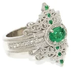 Новый Модный богемный Кристалл инкрустация кольцо для женщин кольцо зеленый камень встроенный кольцо аксессуары модные аристократические дворец ювелирные изделия