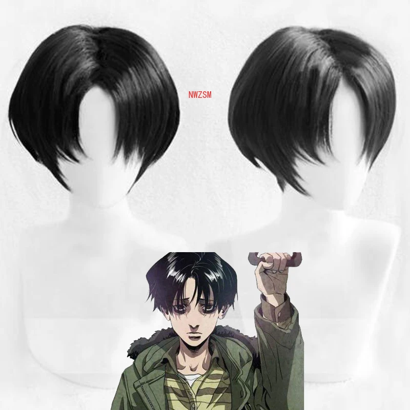 

2020 New Fashion Killing Stalking Yoon Bum Yoonbum Short Black Heat Resistant Cosplay Costume Wig + Wig Cap