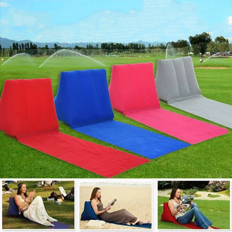 

PVC Inflatable Pillow Single Sleeping Pad Triangle Portable Pump for Mattress Self-inflating Mats Giga Lounger Beach Folding-bed