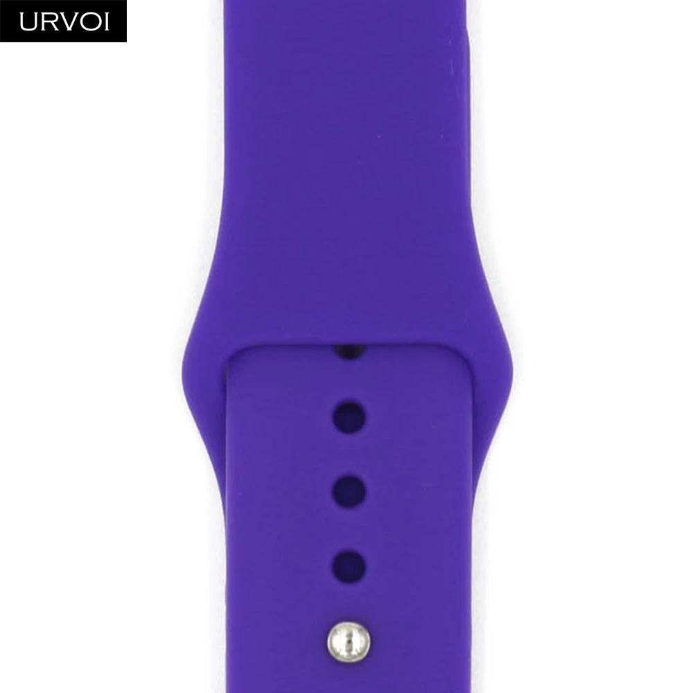 Heliotrope Спортивный ремешок URVOI для apple watch 5, 4, 3, 2, 1, силиконовый ремешок для iWatch 40 мм, 44 мм, застежка на булавке и застежке, новинка, сосновый зеленый - Цвет ремешка: Heliotrope