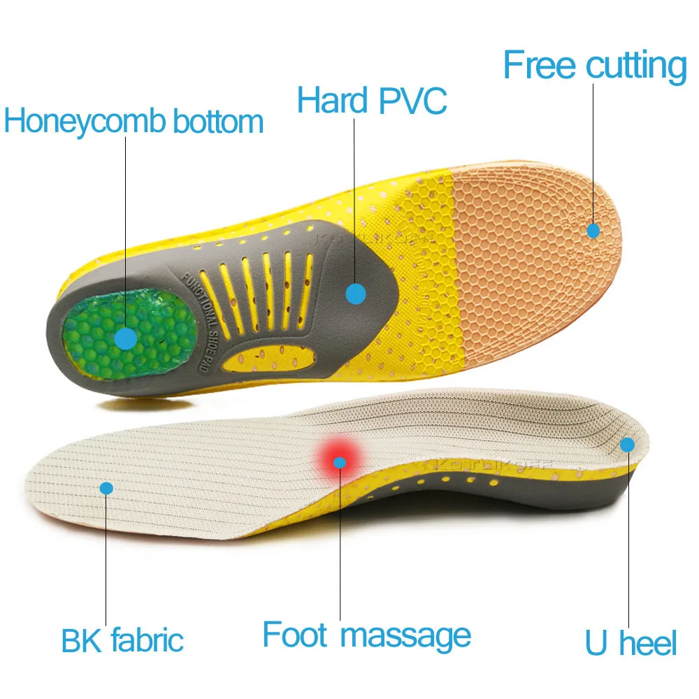 KOTLIKOFF Orthopedic Insoles Arch Support Pad For Plantar Fasciitis Orthotics Flat Foot Sole Pad For Shoes Insert Feet Care
