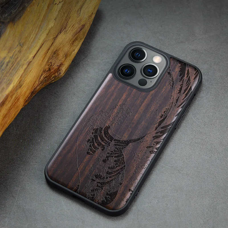 for iphone 13 pro max wood cases iphone 13 mini pro wooden tpu covers slim shell handmade engraving accessory phone hull free global shipping