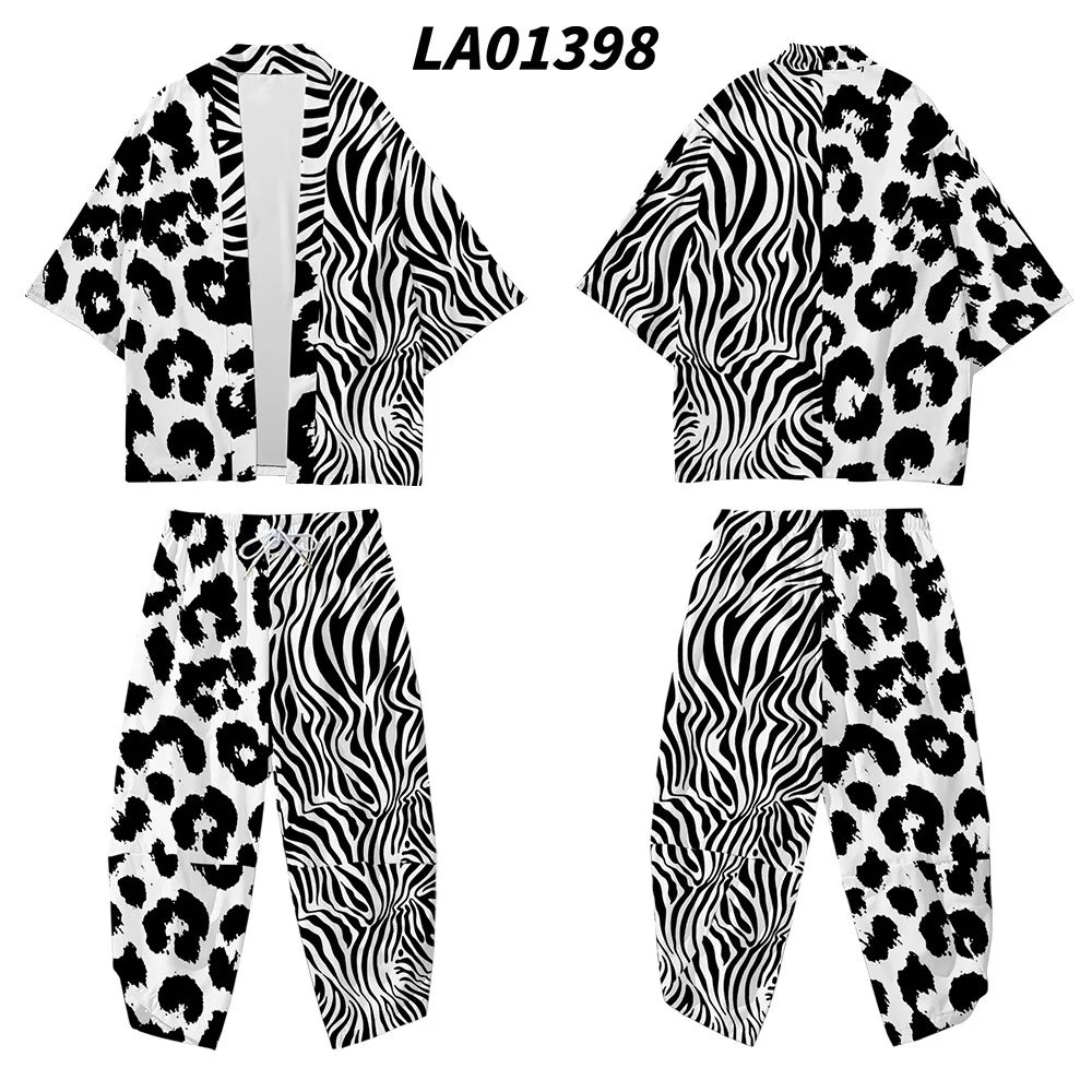 Кимоно с леопардовым принтом для мужчин и женщин свободное японское кимоно в