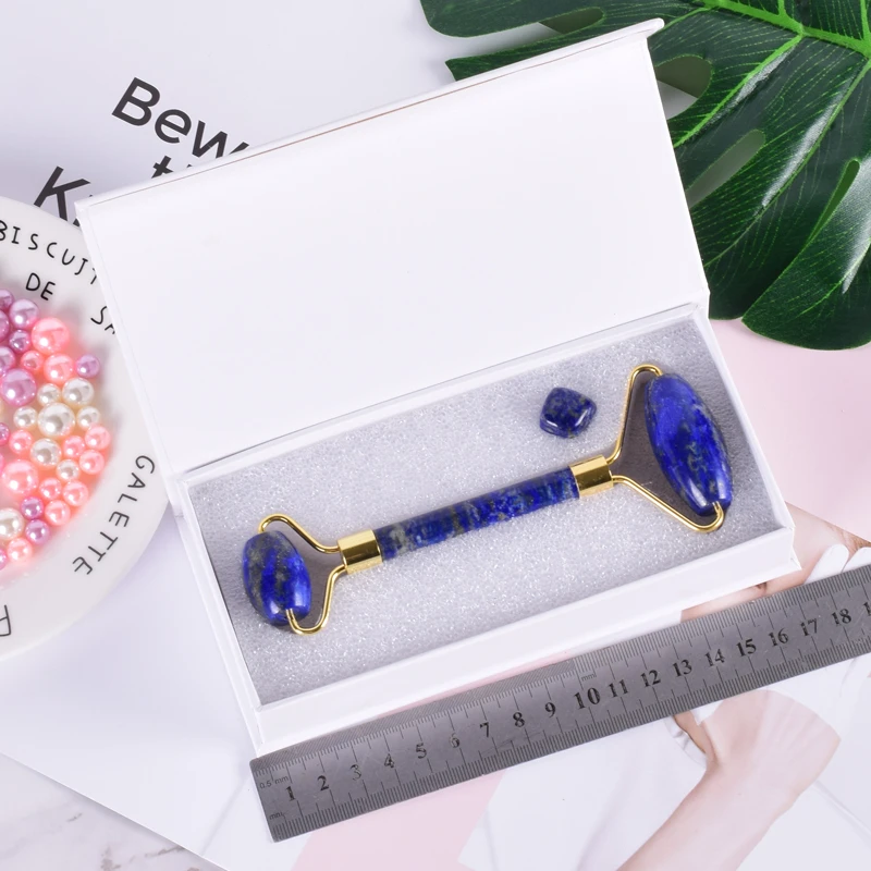 Натуральный Лазурит Камень роликовый массажер лица тонкий лифтинг инструмент