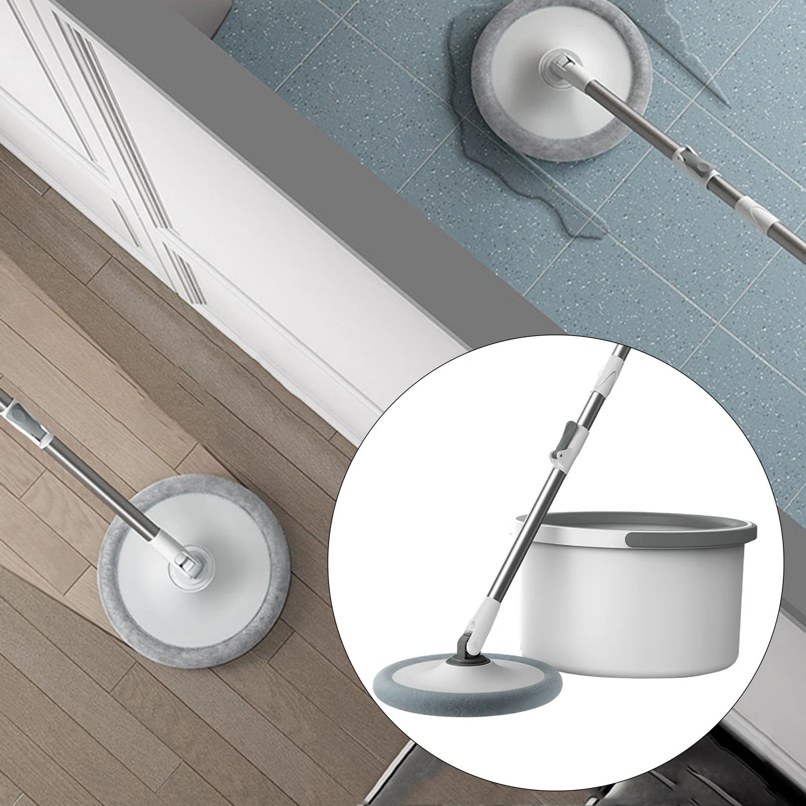 

360 Spinning Mop and Bucket System with Wringer Set for Tile