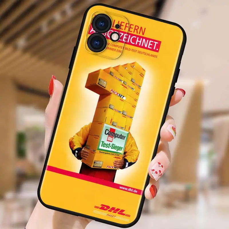 Силиконовый ТПУ модный Dhl Express для Apple iPhone 13 12 11 Mini XS XR X Pro MAX SE 2020 8 7 6 5 цветов черный