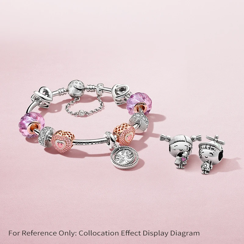 

100% 925 Sterling Silver Original Engraved Heart-To-Heart Bead Factory Direct Batch Free