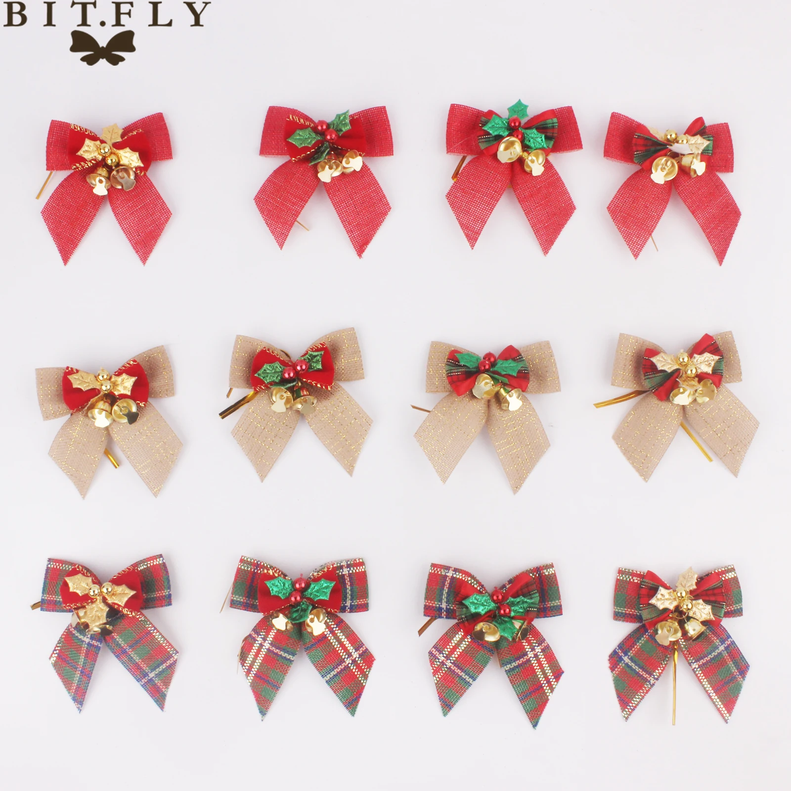 1 шт. новогодний декоративный галстук бабочка 8 х8 см|Рождественские банты| |