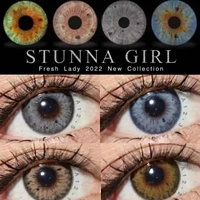 FRESH LADY Official 1Pair Stunna Girl Contact Lenses For Eyes Purple Lenses Anime Accessories Anime Beauty And Makeup With Case