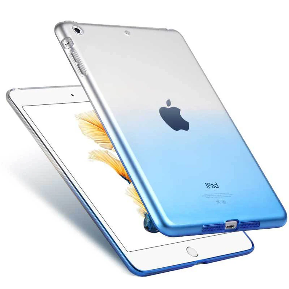 Мягкие прозрачные чехлы из ТПУ с градиентом для iPad Air 1 2 Mini 3 4 2017 новинка 2018 чехол