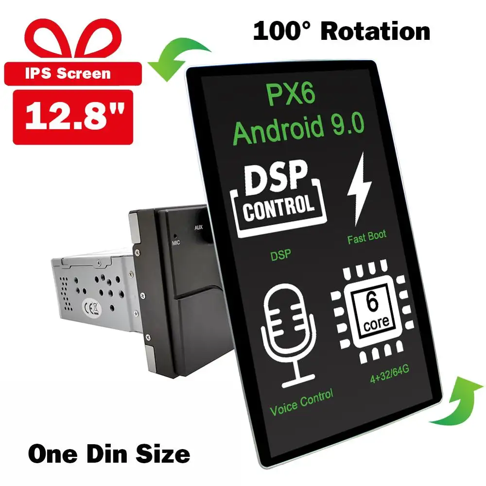 Автомагнитола Carbar универсальная автомагнитола 1 Din Android 12 8 9 0 дюйма DVD GPS-плеер с