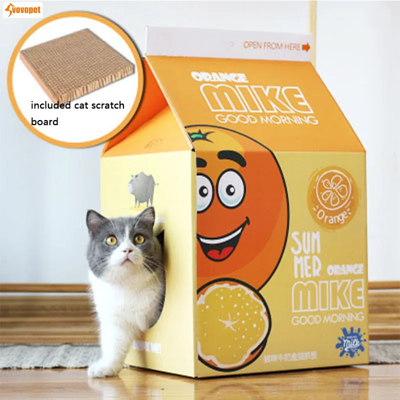 Домашнее животное Кошка Кровать Дом складной гофрированная Бумага Уютный