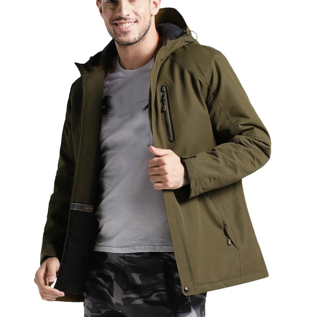Army Green Casaco jaqueta feminina, Женская/Мужская электронная нагревательная куртка, USB, водонепроницаемая, много цветов, пальто, veste femme chaquetas mujer - Цвет: Army Green