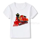 Поезд с милым мультяшным грузовым поездом, любимая детская одежда для маленьких мальчиков, белая футболка, модная уличная одежда, детские футболки размера плюс