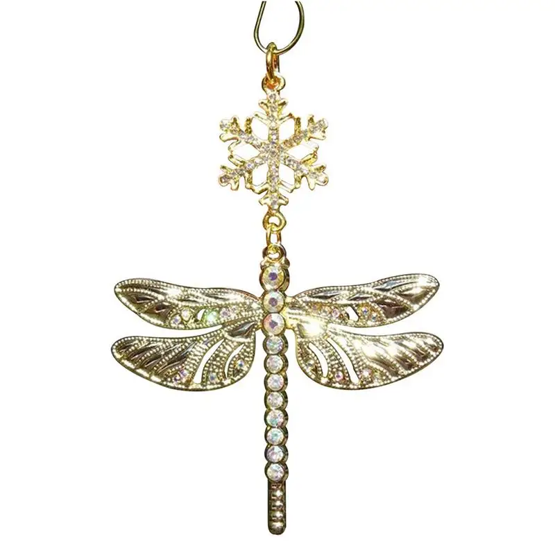 

Подвеска в виде снежинки и стрекозы, подвеска из сплава с блестящим орнаментом для автомобильного зеркала заднего вида, украшение для салон...