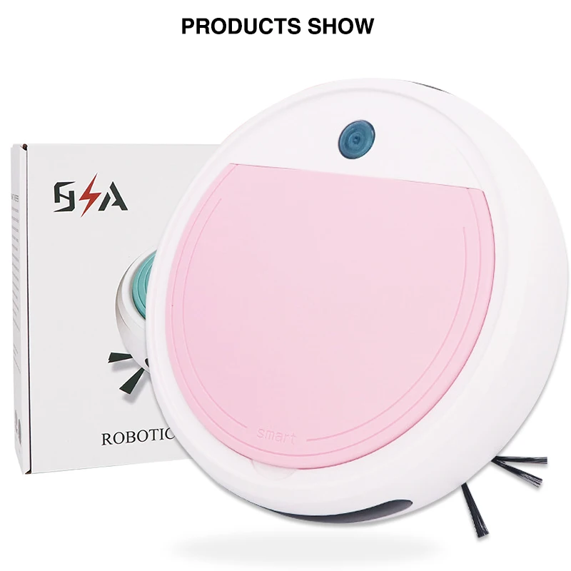 

Colorful Robotic Robot Vacuum Cleaner Smart Sweep Mopping Vacuum Cleaner Robotic Run 60 Mins Vacuum Cleaners For Home Wholesale