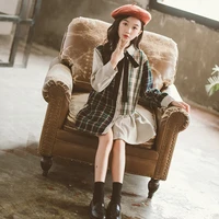 fashion spring girls dress long sleeve cotton korean boutique outfits autumn vintage girls dress flower robe clothes bw50dr