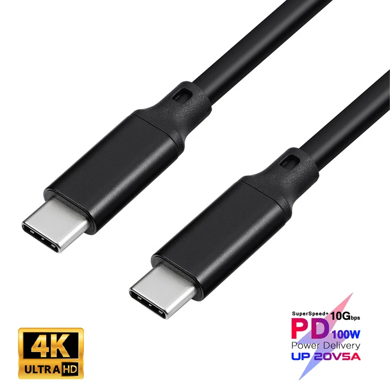 

4K @60Hz 100W PD 5A Type C Cable USB-C USB3.1 Gen 2 10Gbps Fast Charging Cord For Macbook SAMSUNG Note 20 ultra S20 Plus QC 4.0