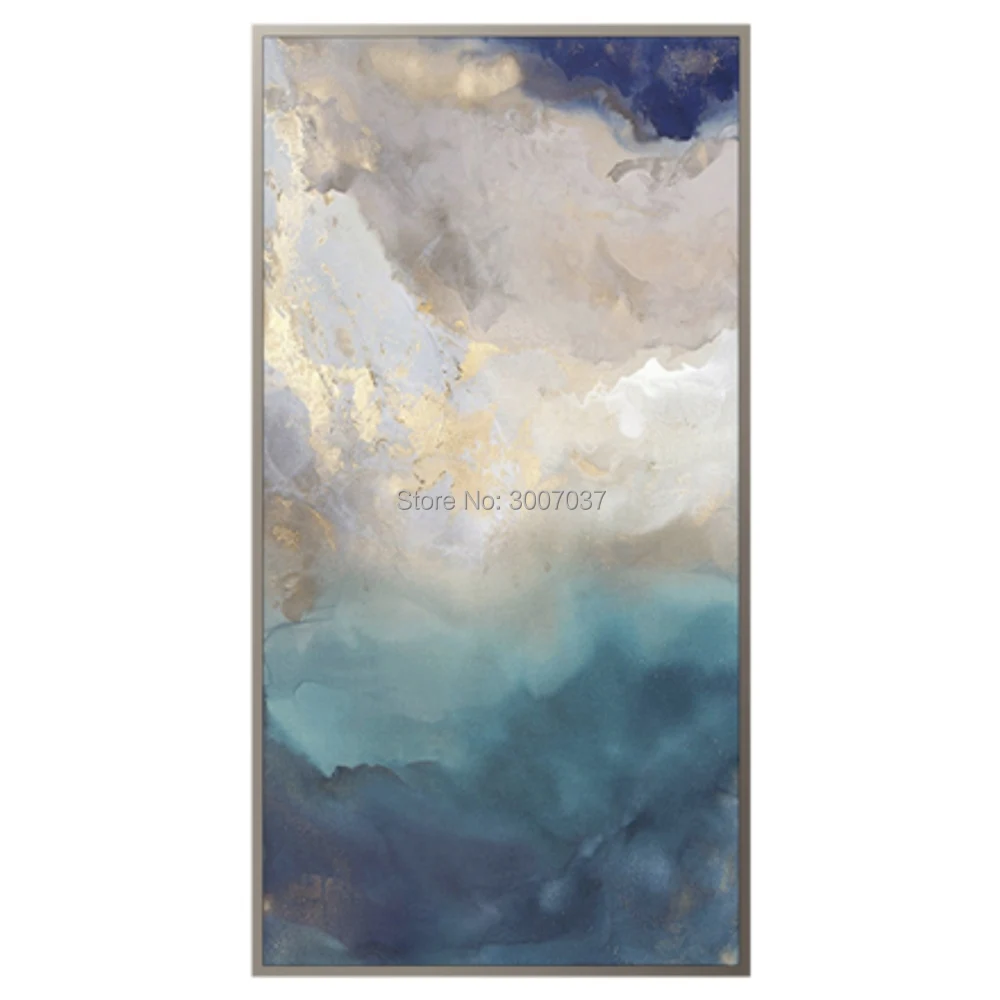 

Abstract Modern Dreamy Canvas Painting Fashion Green and Golden Hand Painted Seascape Oil Painting For Living Room Asile Bedroom