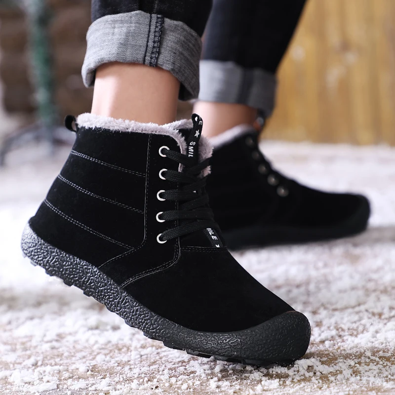 Мужские зимние ботинки высококачественные плюшевые для мужчин модная удобная