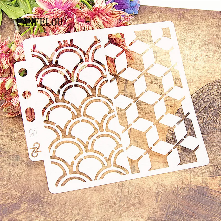 Матрица волнистых трафаретов для скрапбукинга спрей Пластиковая форма щит