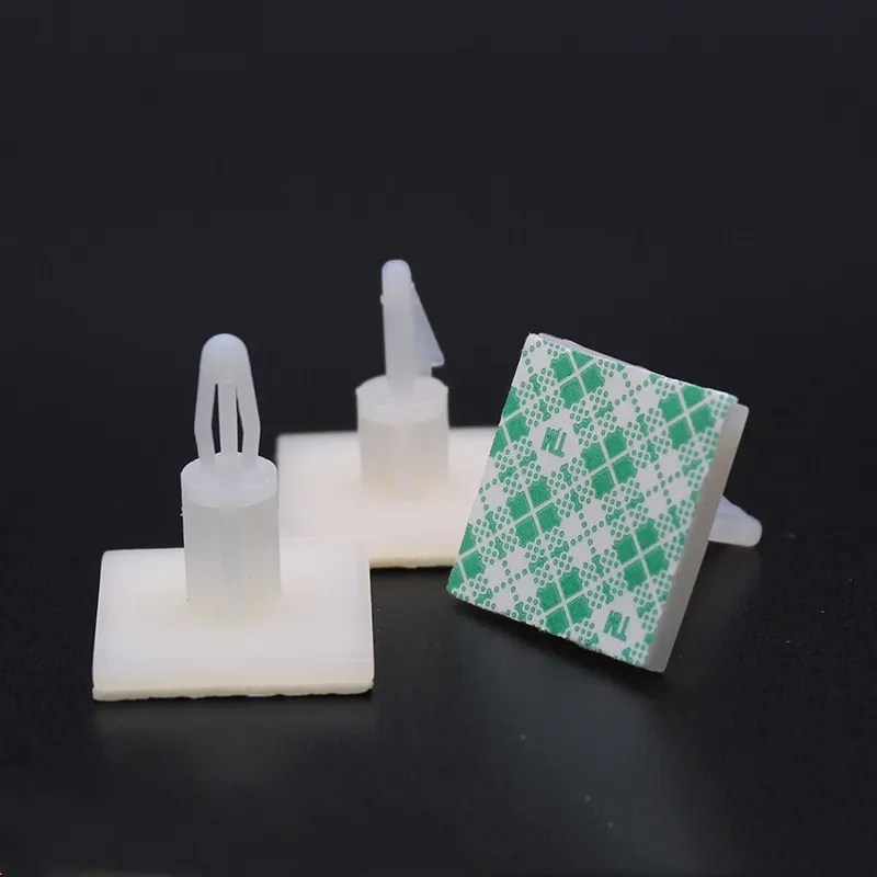 

100pcs Plastic pcb pillar Stick On standoff spacer screw circuit Support Locking Snap-In Posts Fixed Clips Adhesive 3mm Hole Kit