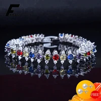 fuihetys luxury bracelet 925 silver jewelry with zircon gemstone hand accessories for women wedding party bridal gift bracelets