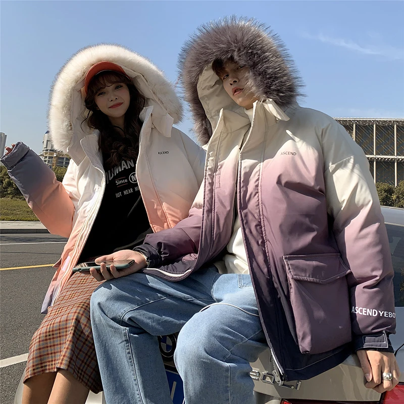 Парка пуховик с подкладкой и меховым воротником в стиле хип хоп|Мужские парки| |