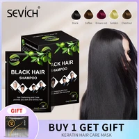 sevich 10 pcslot black hair shampoo 5 minutes faster dye hair into black make grey white hair darkening black hair color shampo