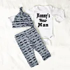 Милый комплект одежды из 3 предметов, Одежда для новорожденных малышей, комплект, комбинезон с длинными рукавами, топы + длинные штаны головной убор, комплект детской одежды Одежда для младенцев, детская одежда, на возраст от 0 до 18 месяцев