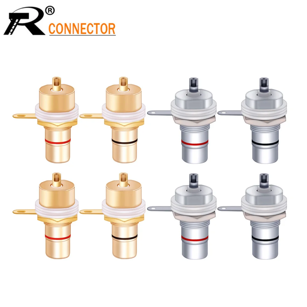10 шт./5 пар Родиевых/золотых медных разъемов CMC RCA гнездовой разъем AV аудио видео