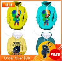 browlers cartoon tops teen clothes poco shelly 8 to 19 years kids sweatshirt shooter game leon 3d printed hoodie boys girls