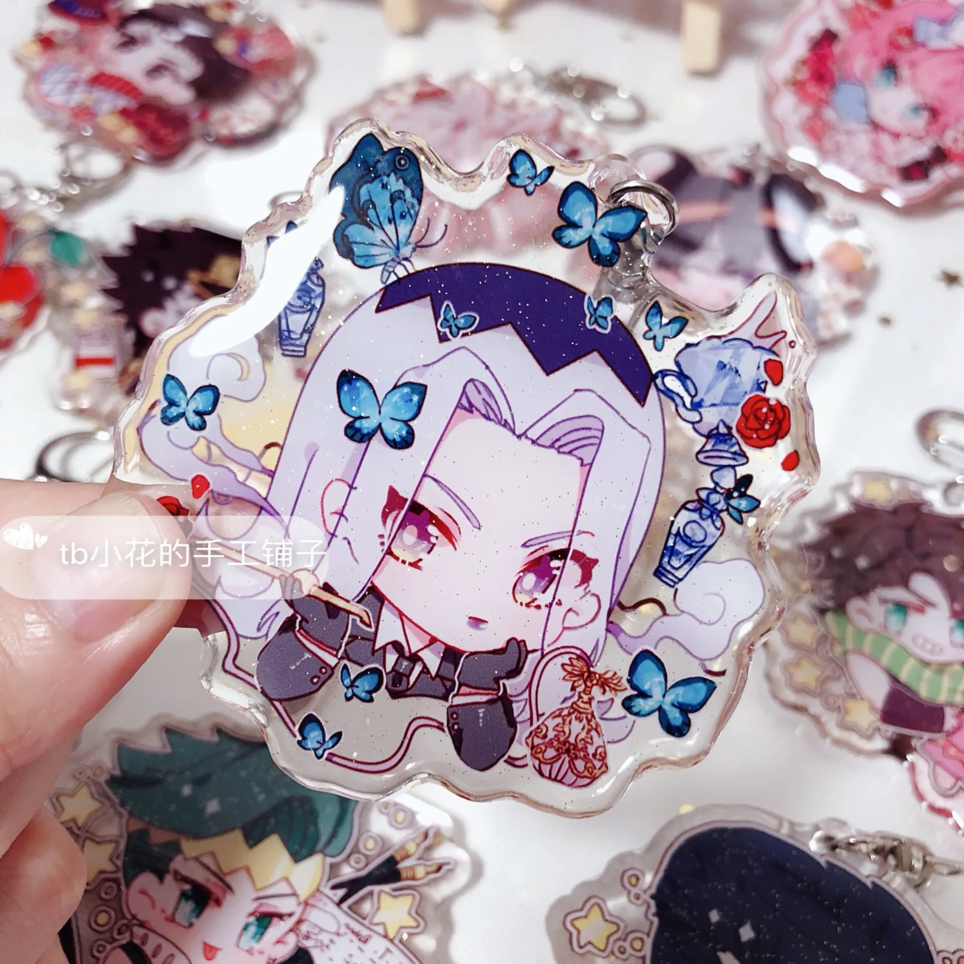 JOJO невероятное приключение Золотой ветер Bucciarati Kujo JotaroHigashikata Josuke фигурка Косплей акриловый брелок Подвеска для ключей - Цвет: 08