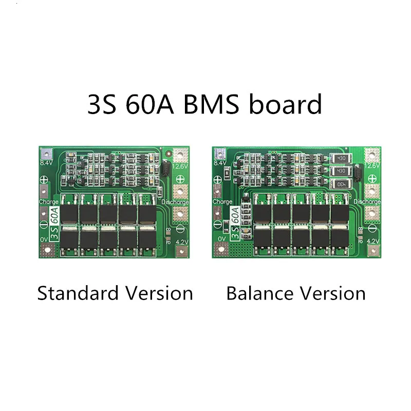 3S 60A BMS плата/li-ion 12,6 V 18650 BMS PCM плата защиты аккумулятора для литий-ионного аккумулятора с балансом