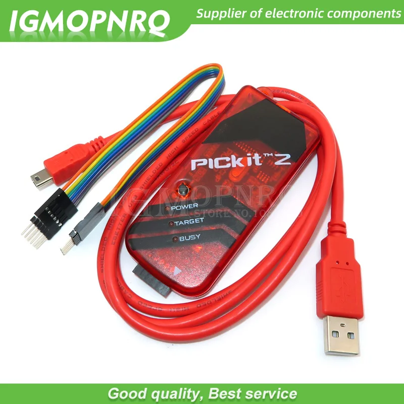 1 шт. PICKIT2 PIC Kit2 Simulator PICKit 2 программист Emluator красный цвет w/USB кабель Dupond провод