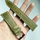 18 мм 19 мм 20 мм 21 22 мм масло воск ремешок для часов из натуральной кожи в стиле ретро светильник зеленый ремешки для часов модные мягкие кожаные мужские женские часы ремень браслет