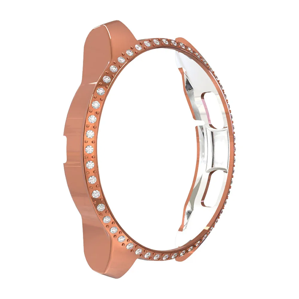 Rose gold Женский Алмазный ПК Защитный чехол для samsung Galaxy Watch 42 мм 46 мм Чехол легкий бампер для gear S3 тонкий корпус аксессуары - Цвет: Rose gold