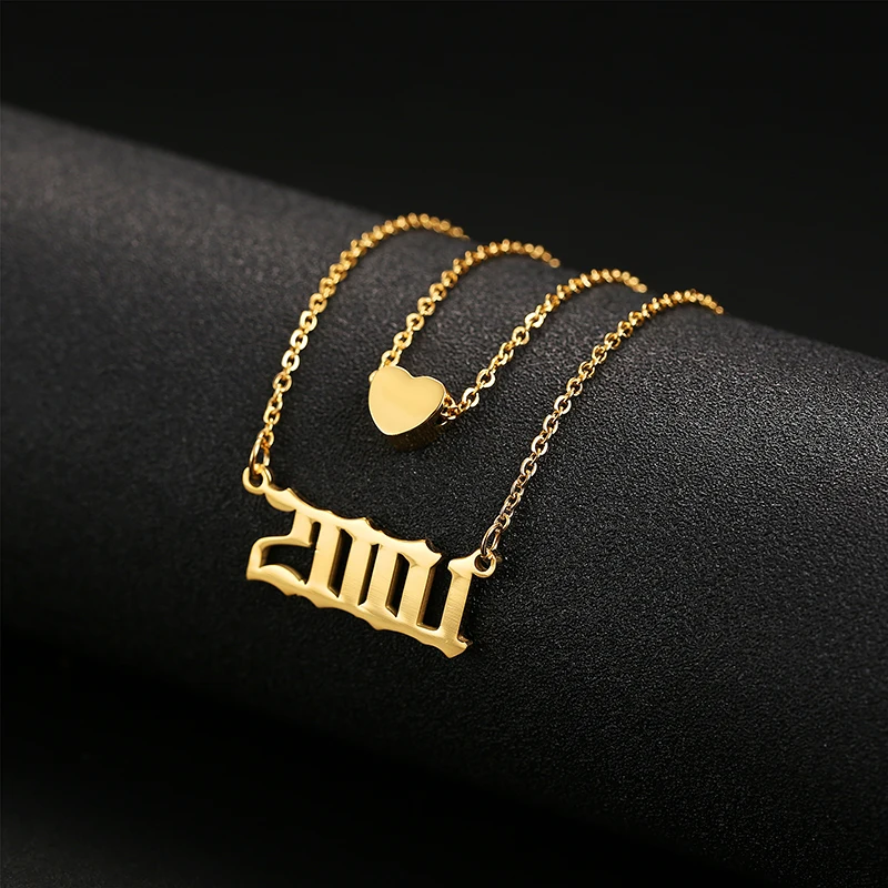 

Cute Heart Custom Any Lover Baby Birth Year Collares Personalized Anniversary Necklace for Women Jewelry Couple Gift Love Bijoux
