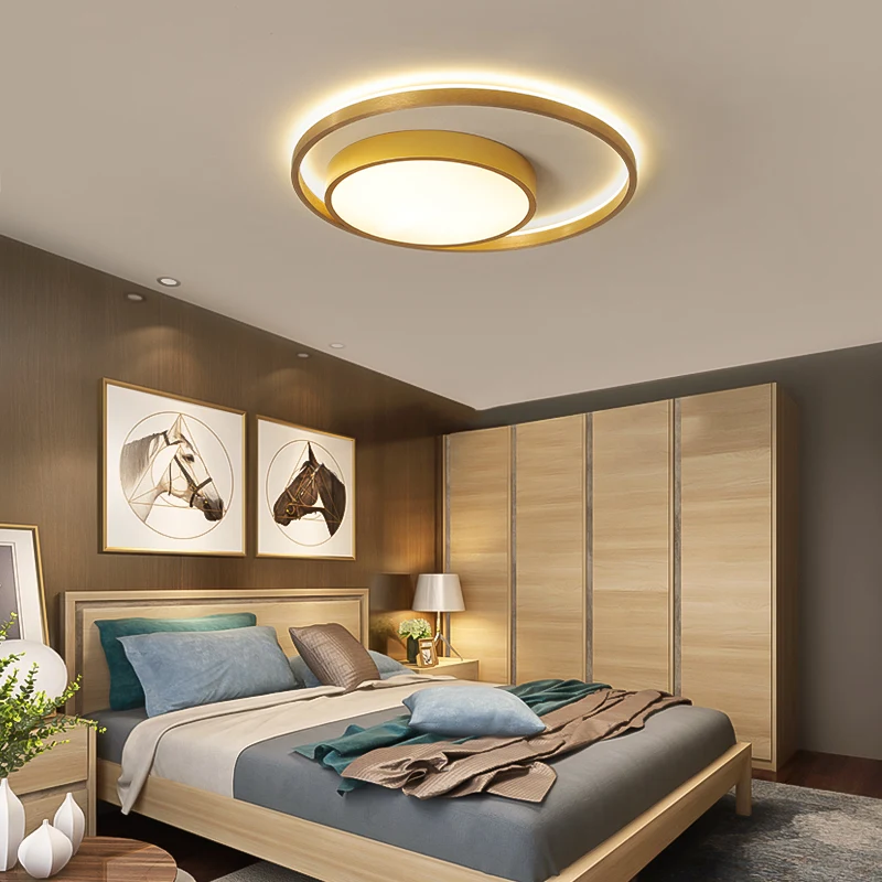 Современный светодиодный потолочная люстра круглый золотой Панель светильник