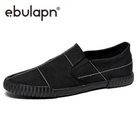 ebulapn brand vulcanized shoes men loafers breathable new cloth lazy trend fashion striped flats male canvas sneakers shoe 9070