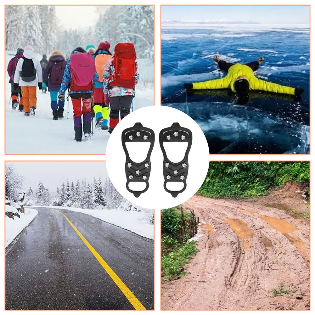 Нескользящие скобы с 8 зубцами для ходьбы по снегу на ледяной дороге снег