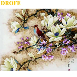 Набор для рисования по номерам на холсте птица, цветок, 40 х50 см