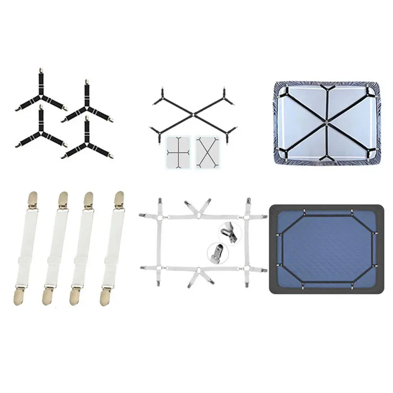 Регулируемый эластичный чехол для матраса 4 шт.|Бельевые прищепки| |