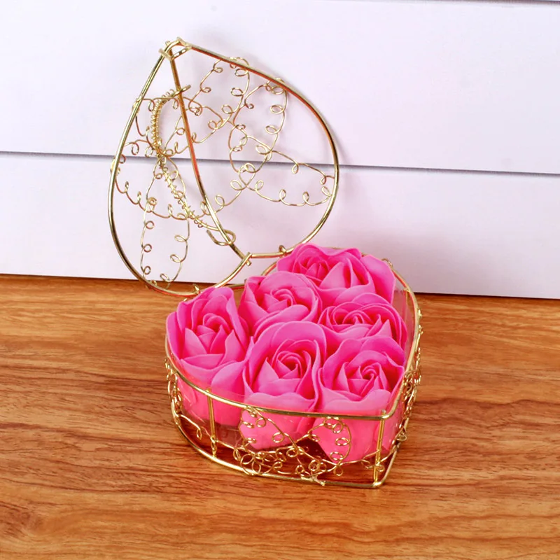 

6pcs/box Valentines Day Gift for Girlfriend Rose Flower Soap Wedding Gifts for Guests To A Girl Bridesmaids Gift Party Favors