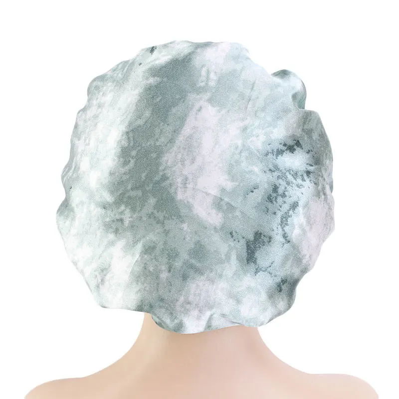 

Women Wide-brimmed Night Cap Head Cover Tie Dye Bonnet Women Sleep Hat Round Reversible Curly Night Cap Head Cover casual hat